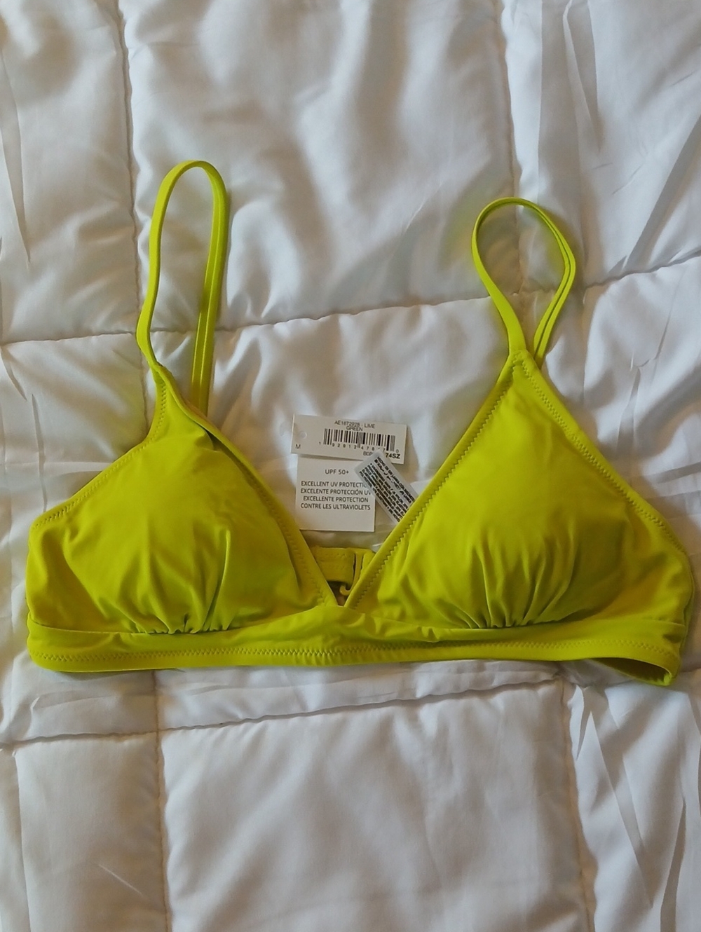Women's Lime Triangle Bikini Top - Amazon Essentials